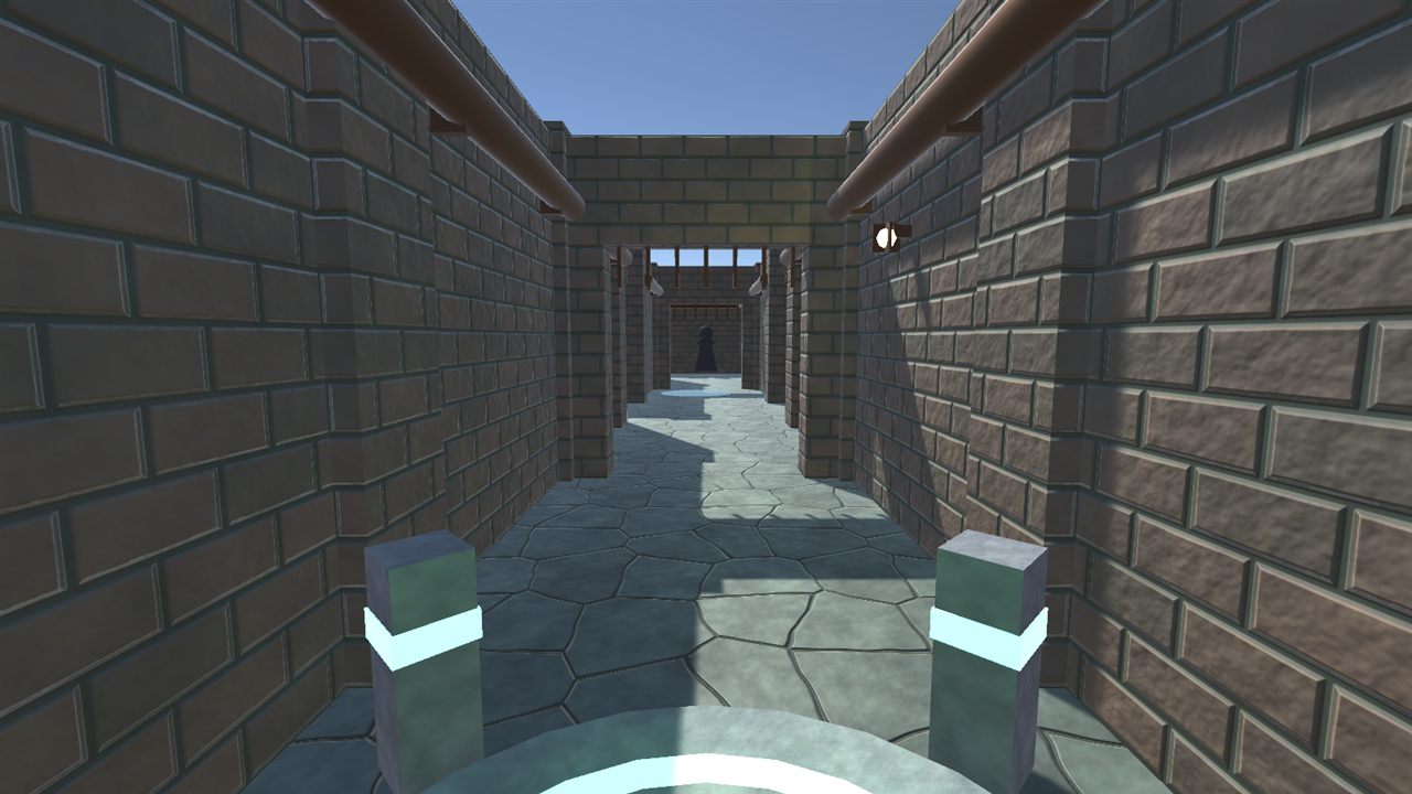 Wet sewer corridor with pipes