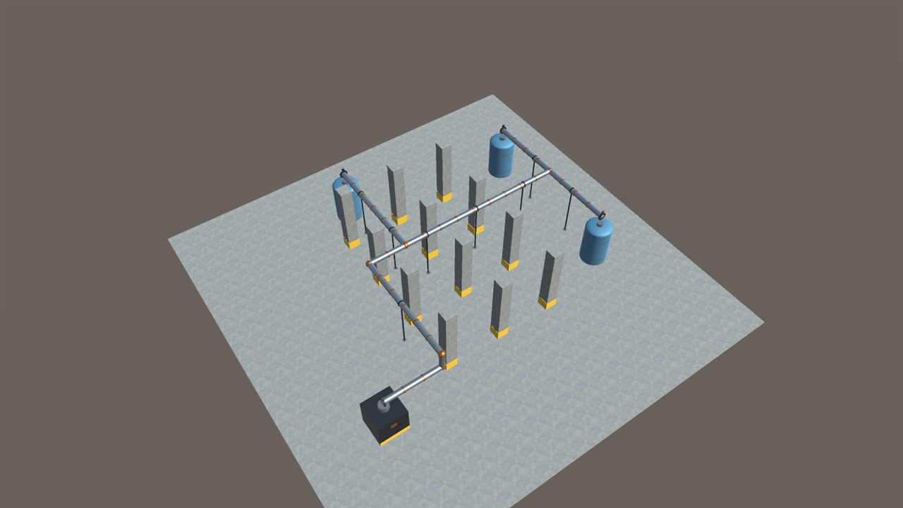 Steel and copper pipe network